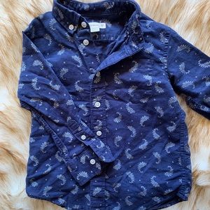 Crewcuts blue with paisley linen shirt 3t